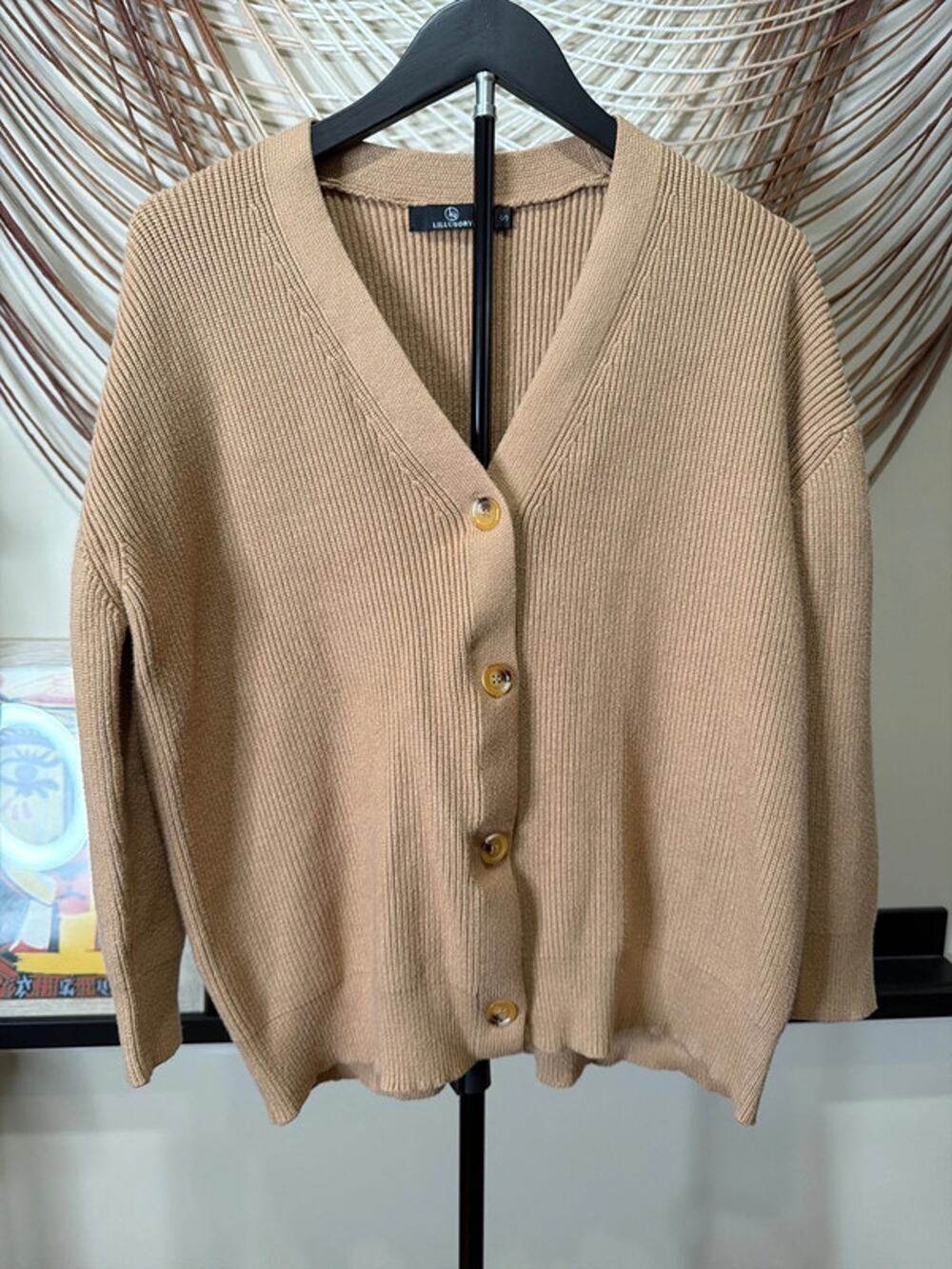 Lillusory 10 ribbed cardigan sweater heavy EUC S 2341
